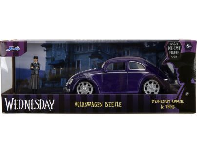 Jada Wednesday auto 1972 VW Beetle 1:24 a figúrka Wednesday