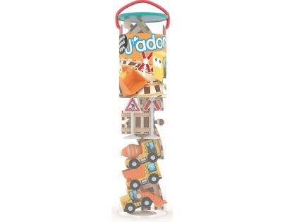 J'adore Hrací set s koľajami Stavebné stroje 15 ks