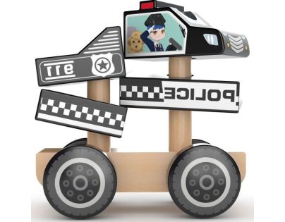 J'ADORE Drevená skladačka policajné auto