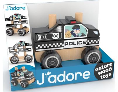 J'ADORE Drevená skladačka policajné auto
