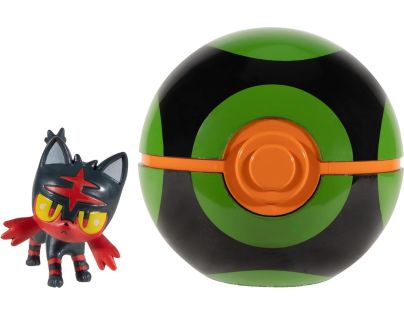 Jazwares Pokémon Clip N Go Poké Ball Litten a Dusk Ball - Poškodený obal