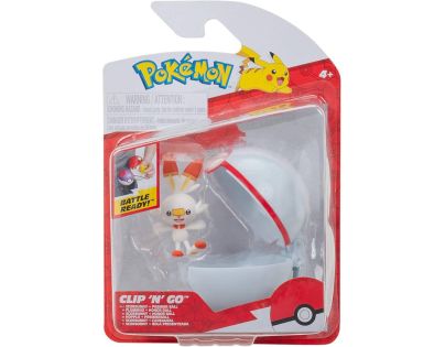 Jazwares Pokémon Clip N Go Poké Ball Scorbunny a Premier Ball