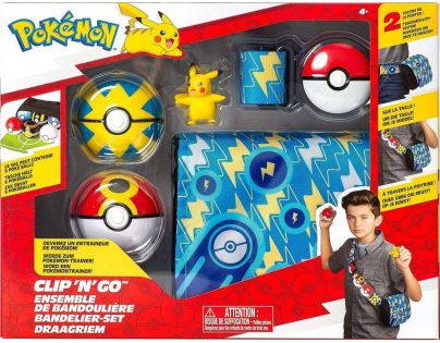 Jazwares Pokemon sada Clip 'N' Go Bandolier W2 Repeat Ball & Pikachu