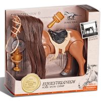 Jazdecký kôň hnedý s príslušenstvom so zvukom - Hipický šampión