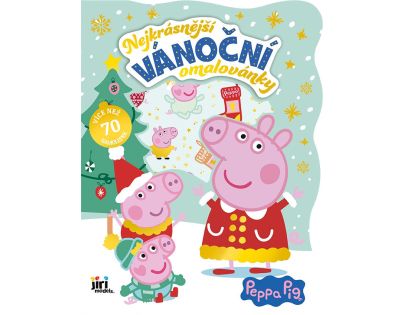 JIRI MODELS Najkrajšie vianočné omaľovánky so samolepkami Prasiatko Peppa