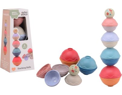 Johntoy Stohovacie guľôčky Happy World bio plastic