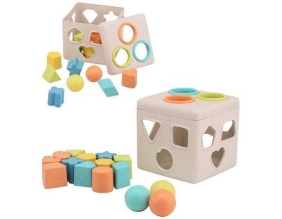 Johntoy Vkladačka kocka Happy World bio plastic