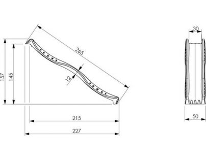 Jungle Gym Modrá šmýkačka 265 cm s prípojkou pre hadicu