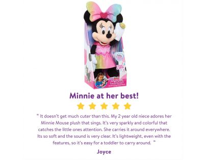 Just Play Minnie Mouse Spievajúci plyšák v lesklých šatách 30 cm