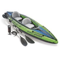 Intex 68306 Kajak CHALLENGER K2 KAYAK vrátane pádiel - Zelená - Poškodený obal