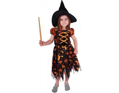 Rappa Karnevalový kostým Čarodejnica halloween s klobúkom veľ. S