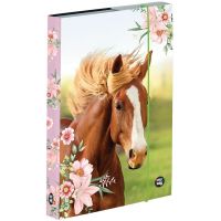 Kartón P+P Box na zošity A4 Kôň hnedák s kvetinami