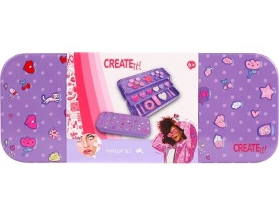 Kazeta ružová s líčením v kovovej krabičke rozkladacej Creat it!