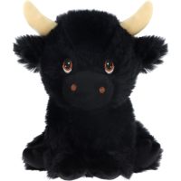 KEEL TOYS Čierna chundelatá krava 18 cm