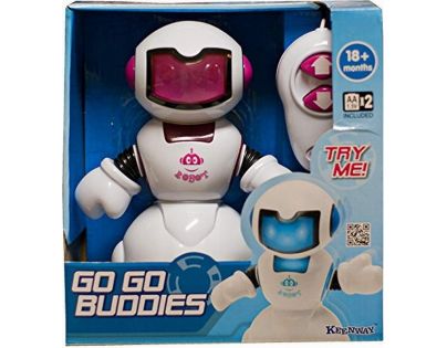 Keenway Robot na kabel s ovladáním - Bílo-růžový