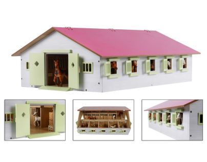 Kids Globe Konské drevené stajne 1:32
