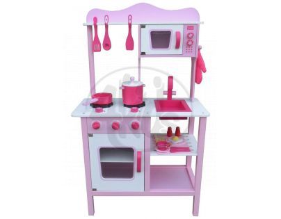 KidsHome Dětská kuchyňka s příslušenstvím 100 cm - růžová (02054)
