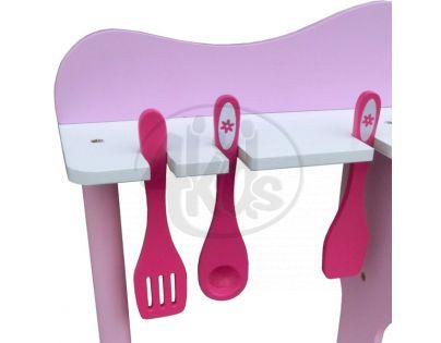KidsHome Dětská kuchyňka s příslušenstvím 100 cm - růžová (02054)