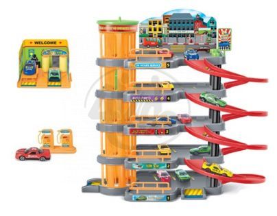 KidsHome Garáž 4 patra s autoservisem a 4 autíčka
