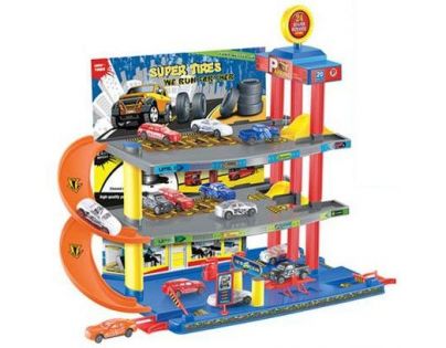 KidsHome Garáž 2 patra s dráhou a 6 aut (BF727488)