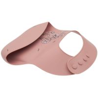 KikkaBoo Podbradník s vreckom Platinum Silicone Flora Blush 2