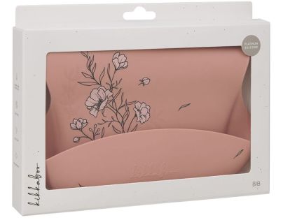KikkaBoo Podbradník s vreckom Platinum Silicone Flora Blush