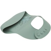 KikkaBoo Podbradník s vreckom Platinum Silicone Flora Sage 2