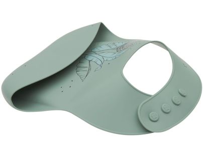 KikkaBoo Podbradník s vreckom Platinum Silicone Flora Sage