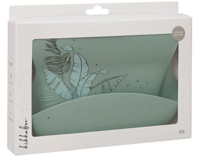 KikkaBoo Podbradník s vreckom Platinum Silicone Flora Sage