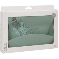 KikkaBoo Podbradník s vreckom Platinum Silicone Flora Sage 3