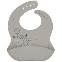KikkaBoo Podbradník s vreckom Platinum Silicone Flora Sand