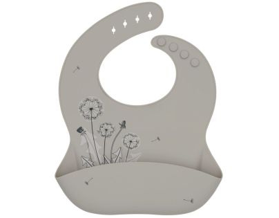 KikkaBoo Podbradník s vreckom Platinum Silicone Flora Sand