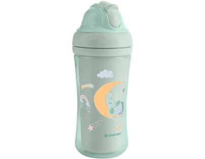 KikkaBoo Hrnček so silikónovou slamkou 220ml 8m+ Moony me Mint