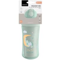 KikkaBoo Hrnček so silikónovou slamkou 220ml 8m+ Moony me Mint 3