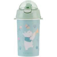 KikkaBoo Hrnček so silikónovou slamkou a popruhom 450ml Music Fest Mint