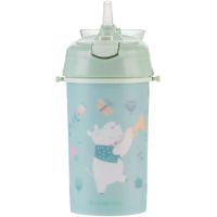 KikkaBoo Hrnček so silikónovou slamkou a popruhom 450ml Music Fest Mint 2