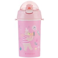 KikkaBoo Hrnček so silikónovou slamkou a popruhom 450ml Music Fest Pink 2