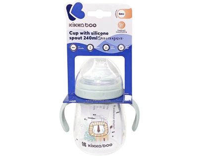 KikkaBoo Hrnček so silikónovým náustkom 240ml Savanna Mint