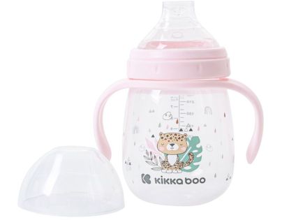 KikkaBoo Hrnček so silikónovým náustkom 240ml Savanna Pink