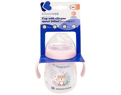 KikkaBoo Hrnček so silikónovým náustkom 240ml Savanna Pink