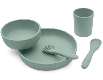 KikkaBoo Jedálenská sada 5-dielna Platinum Silicone Sage