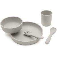 KikkaBoo Jedálenská sada 5-dielna Platinum Silicone Sand