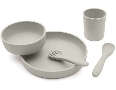 KikkaBoo Jedálenská sada 5-dielna Platinum Silicone Sand