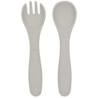 KikkaBoo Jedálenská sada 5-dielna Platinum Silicone Sand 6