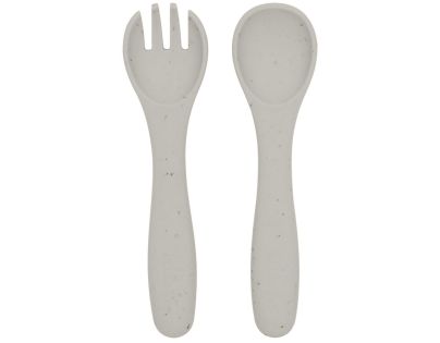 KikkaBoo Jedálenská sada 5-dielna Platinum Silicone Sand