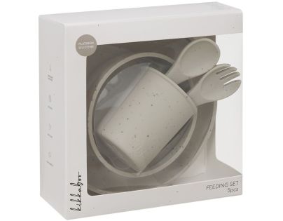 KikkaBoo Jedálenská sada 5-dielna Platinum Silicone Sand