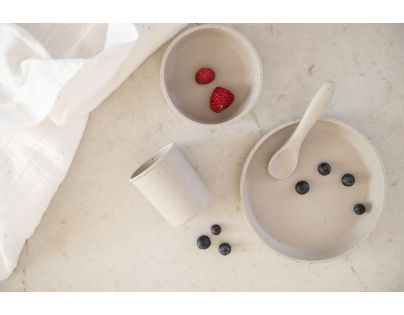 KikkaBoo Jedálenská sada 5-dielna Platinum Silicone Sand