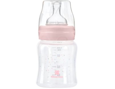 KikkaBoo Dojčenská fľaša 120ml 0m+ Hippo Dreams Pink