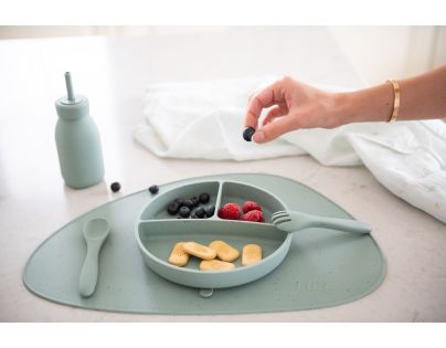 KikkaBoo Fľaša so slamkou Platinum Silicone Sage