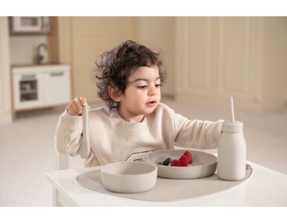 KikkaBoo Fľaša so slamkou Platinum Silicone Sand